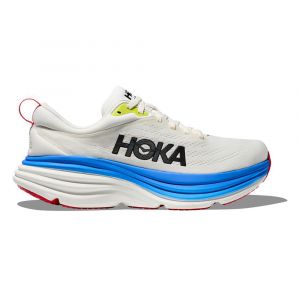 HOKA BONDI 8 Blanche Bleue et Rouge pour Homme