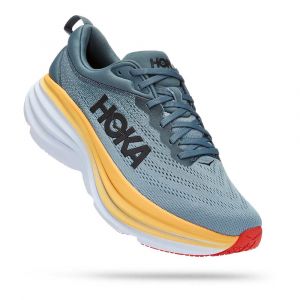 Hoka Bondi 8 Bleue Grise et Jaune pour Homme