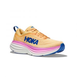 HOKA BONDI 8 Beige Bleue et Rose pour femme