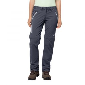 Vêtements de randonnée Jack Wolfskin | Pantalon de randonnée softshell Zip-Off Jack Wolfskin Overland Zip Away W Graphite pour femme | 1506133-1388