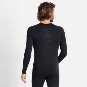 Odlo Maillot de corps à manches longues Performance Warm ECO M Noir et Gris pour Homme