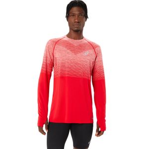 Asics SEAMLESS LS TOP Rouge - T -shirts manches longues hommes