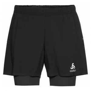 Odlo 2-in-1 Axalp 6 Inch Trail Shorts Black - Evening Primrose Trail  running shorts : Snowleader