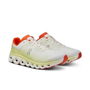 ON RUNNING CLOUDFLOW 4 Blanche Verte et Orange pour Homme