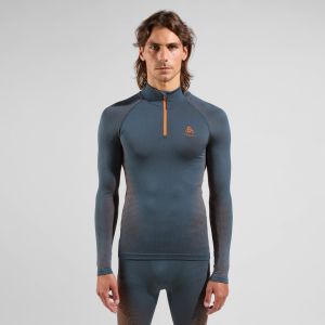 ODLO BL TOP turtle neck l/s half zip PERFORMA Homme INDIA INK