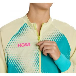  HOKA 1/2 Zip de running Wind Shell Femme Vert/Jaune - 1128270-LYGR