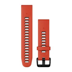 GARMIN QUICKFIT 20 WATCH BAND Mixte FLAME RED / GRAPHITE SILICONE