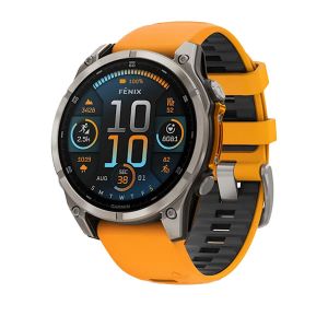 GARMIN FĒNIX 8 51mm SAPPHIRE AMOLED  TITANE-ORANGE NOIR