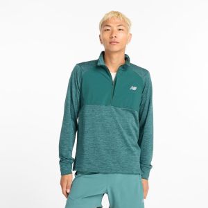 NEW BALANCE Tee-Shirt Manches longues 1/2 vert Homme