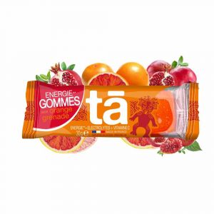 Tā ENERGY Gomme énergétique Orange sanguine Grenade et Caféine | Portion de 30g - TA50108