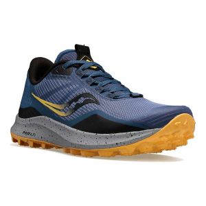 Saucony Peregrine 12 Bleue Noire et Jaune pour Femme