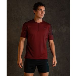 Tee-shirt de running à col zippé respirant et chic AERTH Signature Tee M Alpha Sky Blood pour homme | AEM321ST-SK