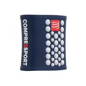 Bracelet éponge Compressport Sweatbands 3D.Dots Bleu et Blanc