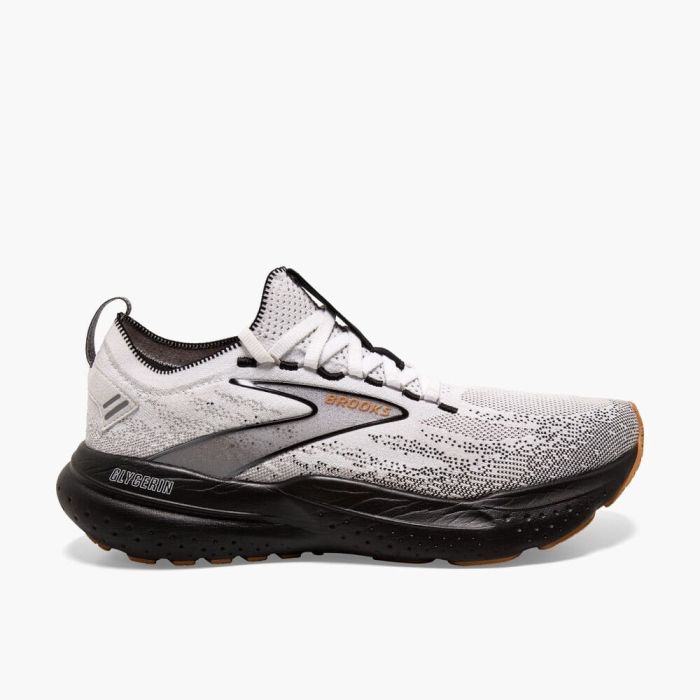 BROOKS GLYCERIN STEALTHFIT 21 Homme WHITE GREY BLACK