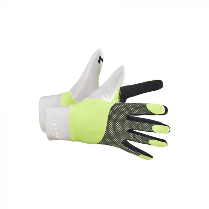 Craft Gants de running ADV Lumen Fleece Glove blanc et vert